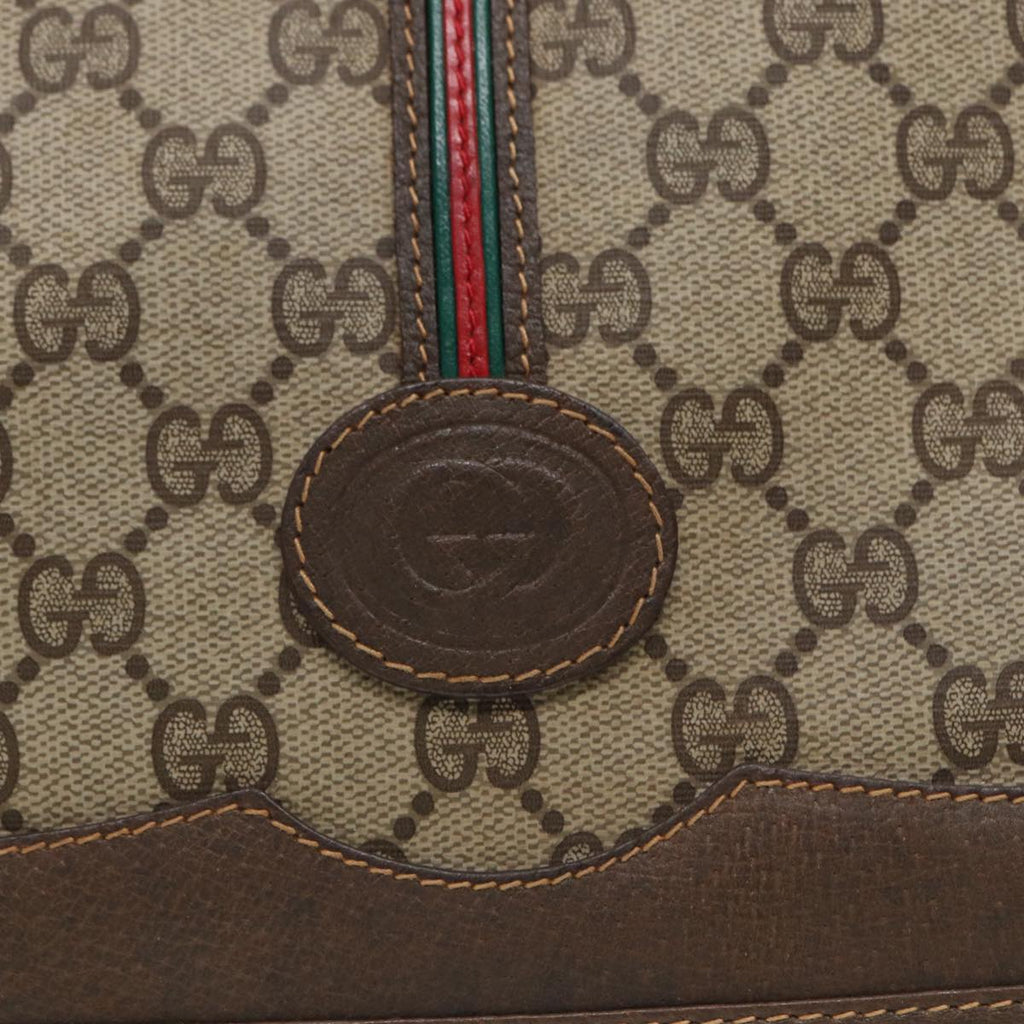 GUCCI GG Supreme Web Sherry Line Shoulder Bag PVC Beige 001 066 0551 79640