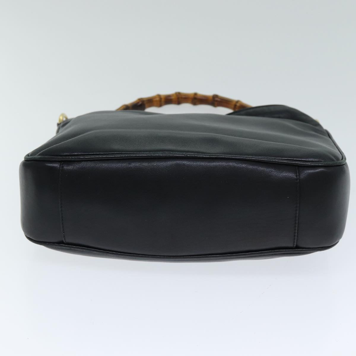 GUCCI Bamboo Hand Bag Leather 2way Black 001 1638 79644