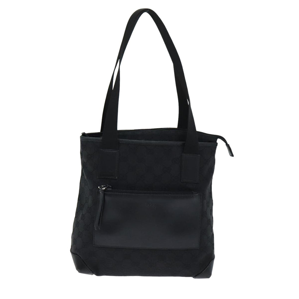 GUCCI GG Canvas Tote Bag Canvas Black 79649