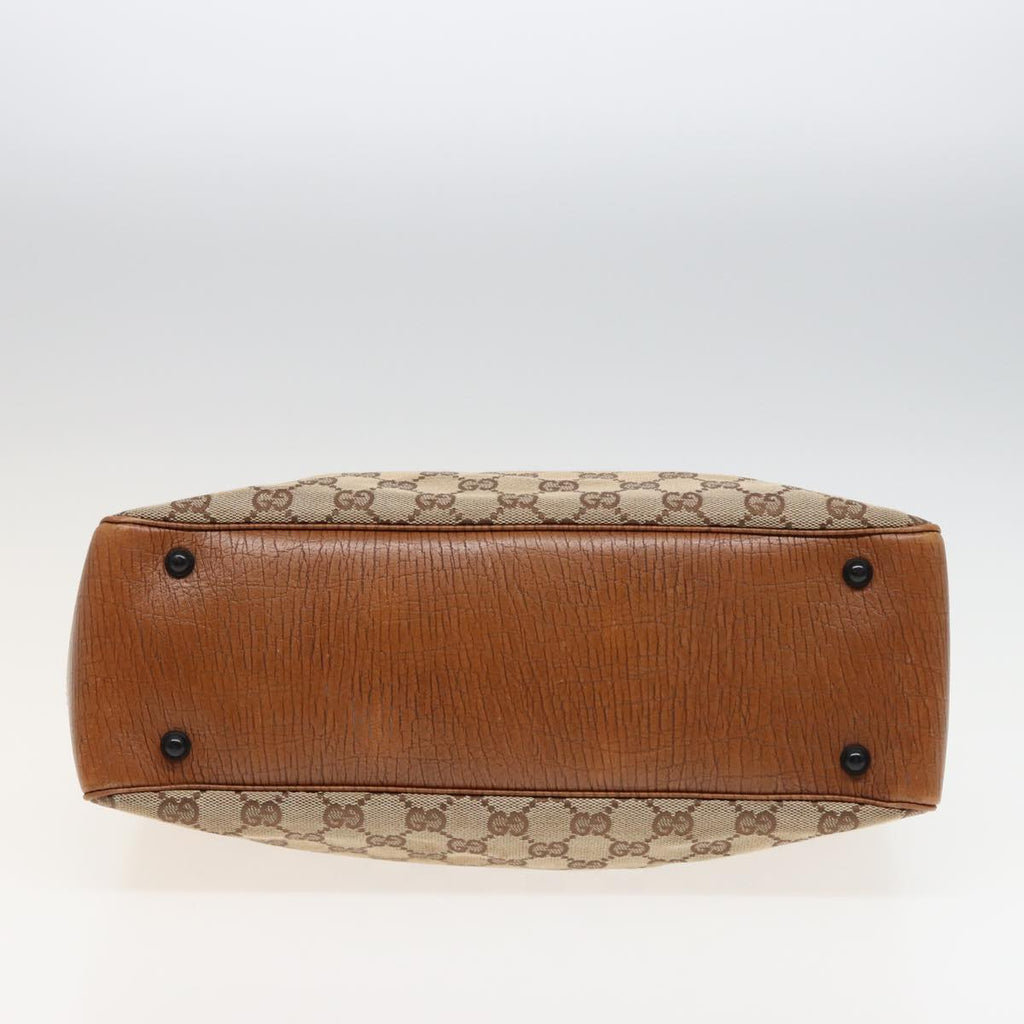 GUCCI GG Canvas Bamboo Hand Bag Beige 112526 79676