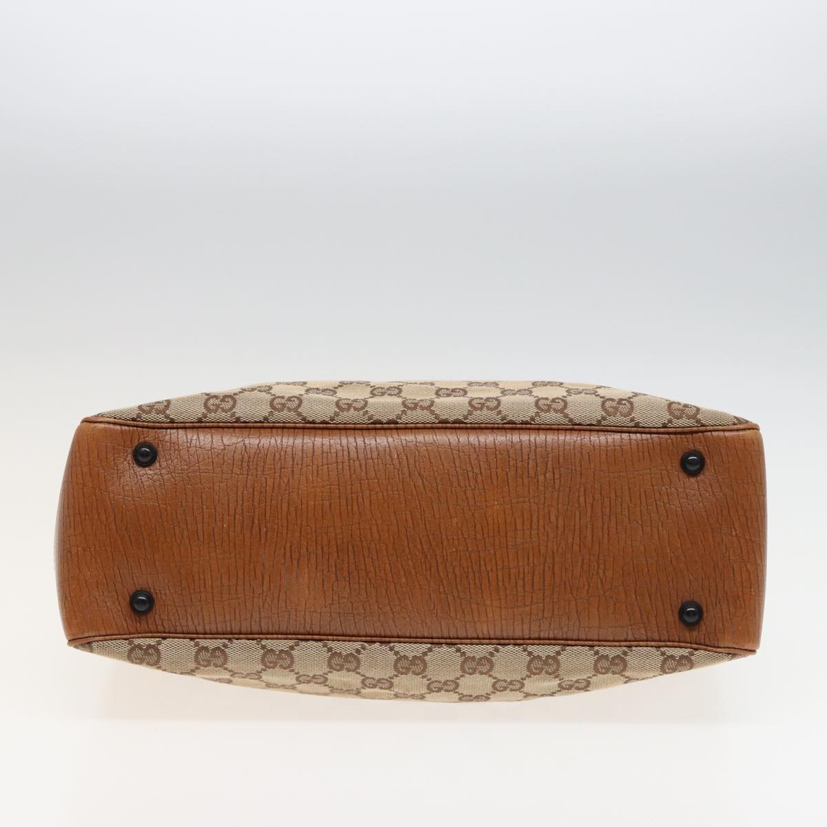 GUCCI GG Canvas Bamboo Hand Bag Beige 112526 79676