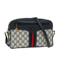 GUCCI GG Supreme Sherry Line Shoulder Bag PVC Navy Red 001 56 0860 79700