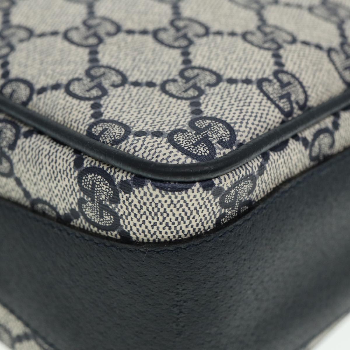 GUCCI GG Supreme Sherry Line Shoulder Bag PVC Navy Red 001 56 0860 79700