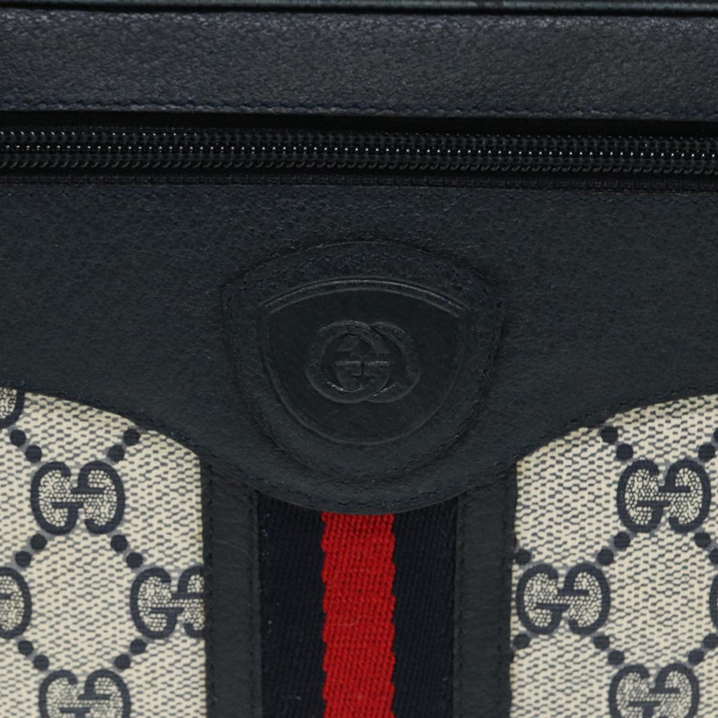 GUCCI GG Supreme Sherry Line Shoulder Bag PVC Navy Red 001 56 0860 79700