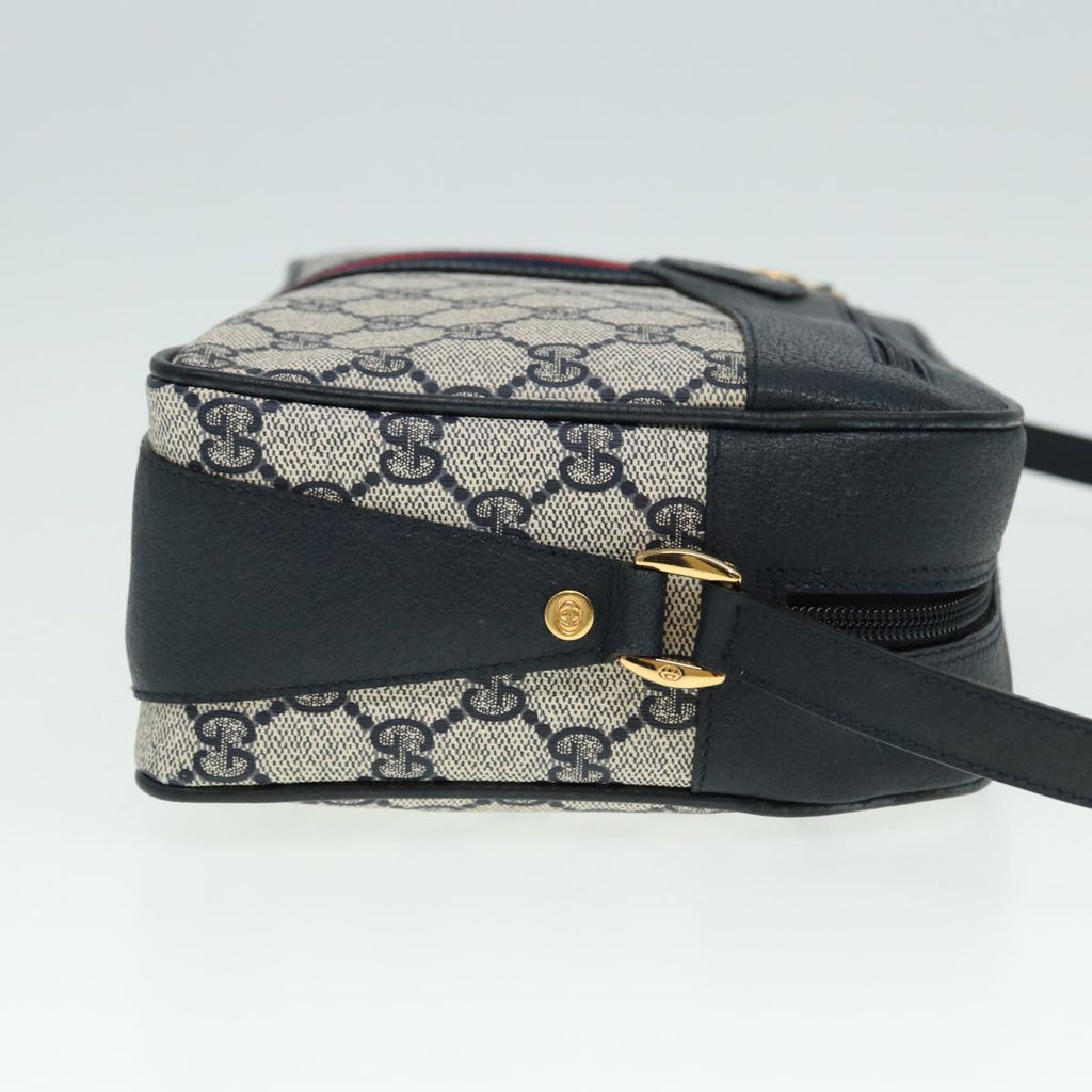GUCCI GG Supreme Sherry Line Shoulder Bag PVC Navy Red 001 56 0860 79700