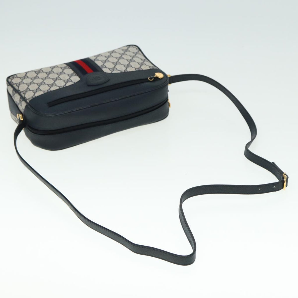 GUCCI GG Supreme Sherry Line Shoulder Bag PVC Navy Red 001 56 0860 79700