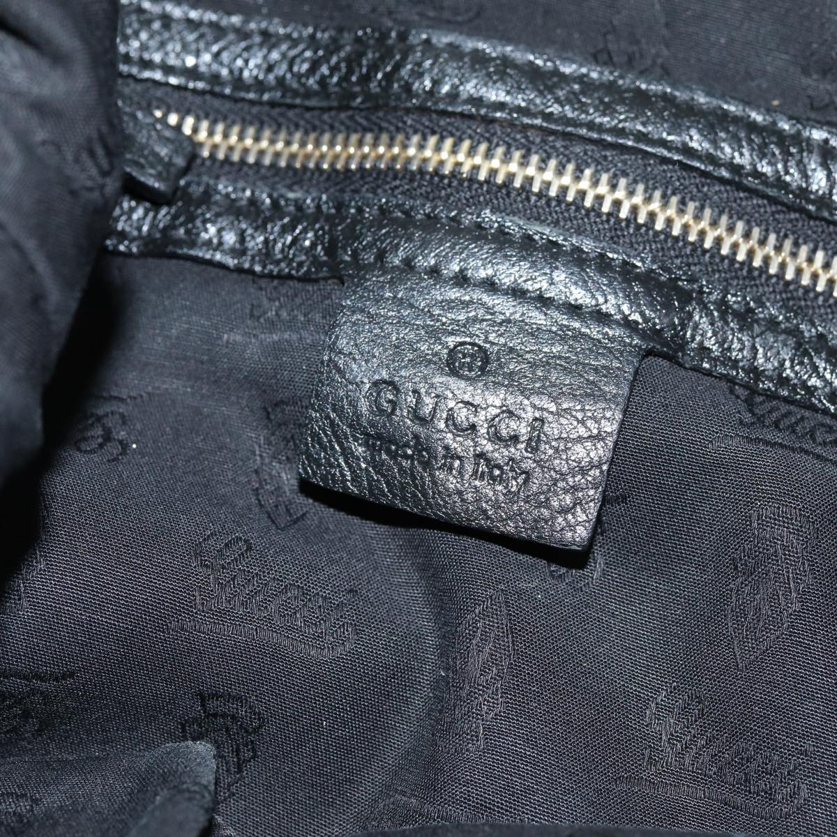 GUCCI Bamboo Jackie Shoulder Bag Leather Black 223929 79722