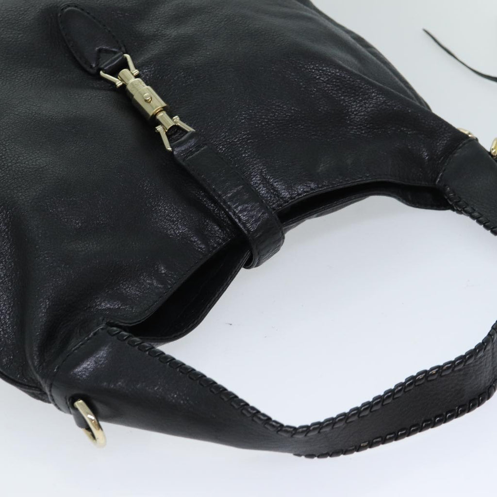 GUCCI Bamboo Jackie Shoulder Bag Leather Black 223929 79722