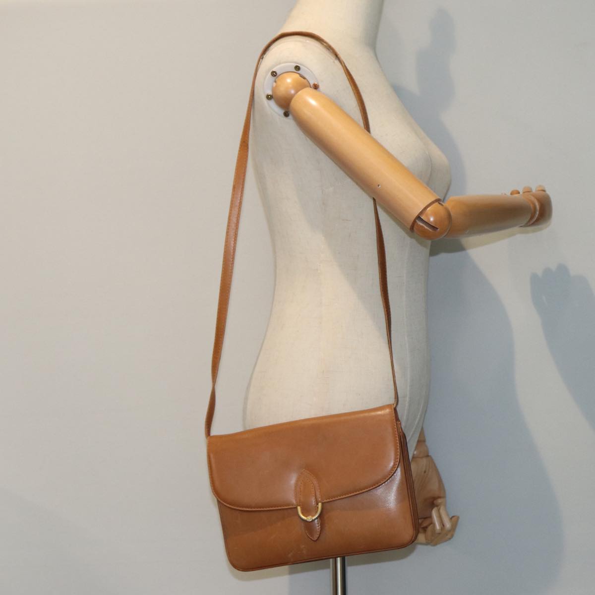 GUCCI Shoulder Bag Leather Brown 79733