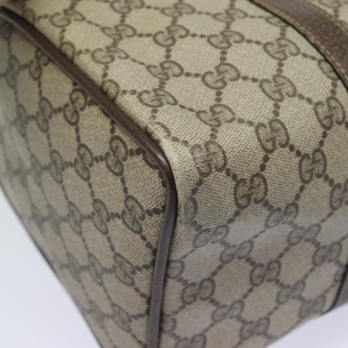 GUCCI GG Supreme Web Sherry Line Boston Bag PVC Beige Red 40 02 007 79749