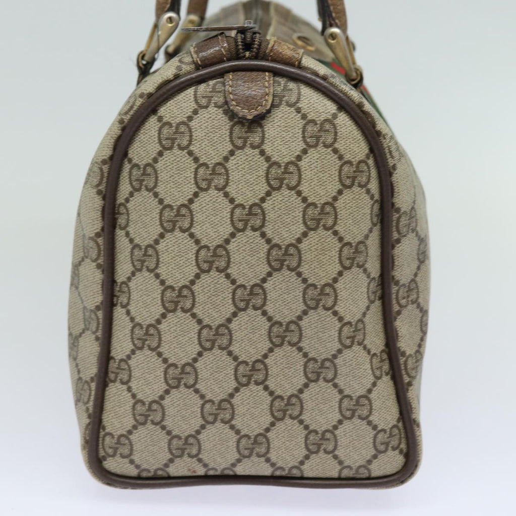 GUCCI GG Supreme Web Sherry Line Boston Bag PVC Beige Red 40 02 007 79749