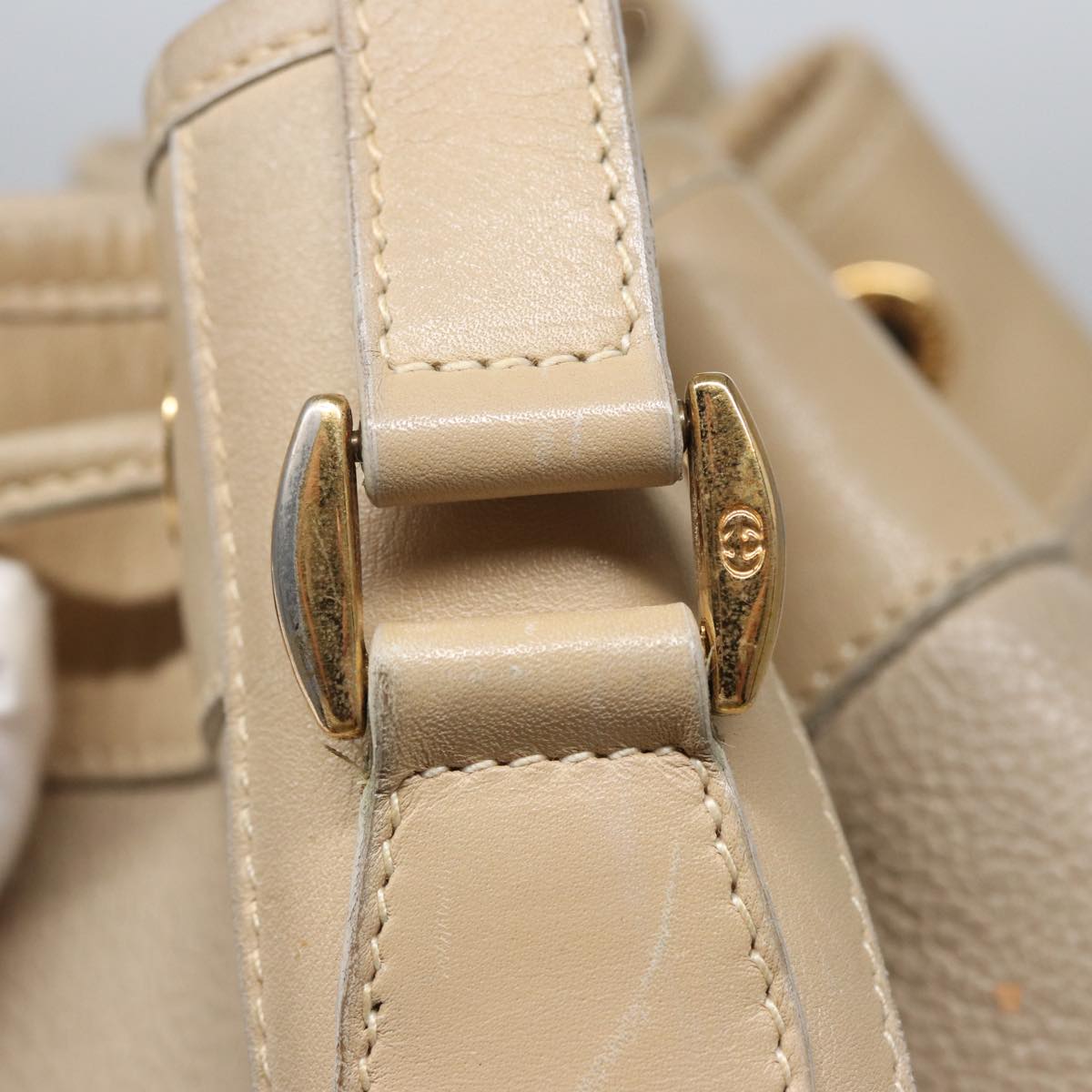 GUCCI Shoulder Bag Leather Beige 001 58 0933 79762
