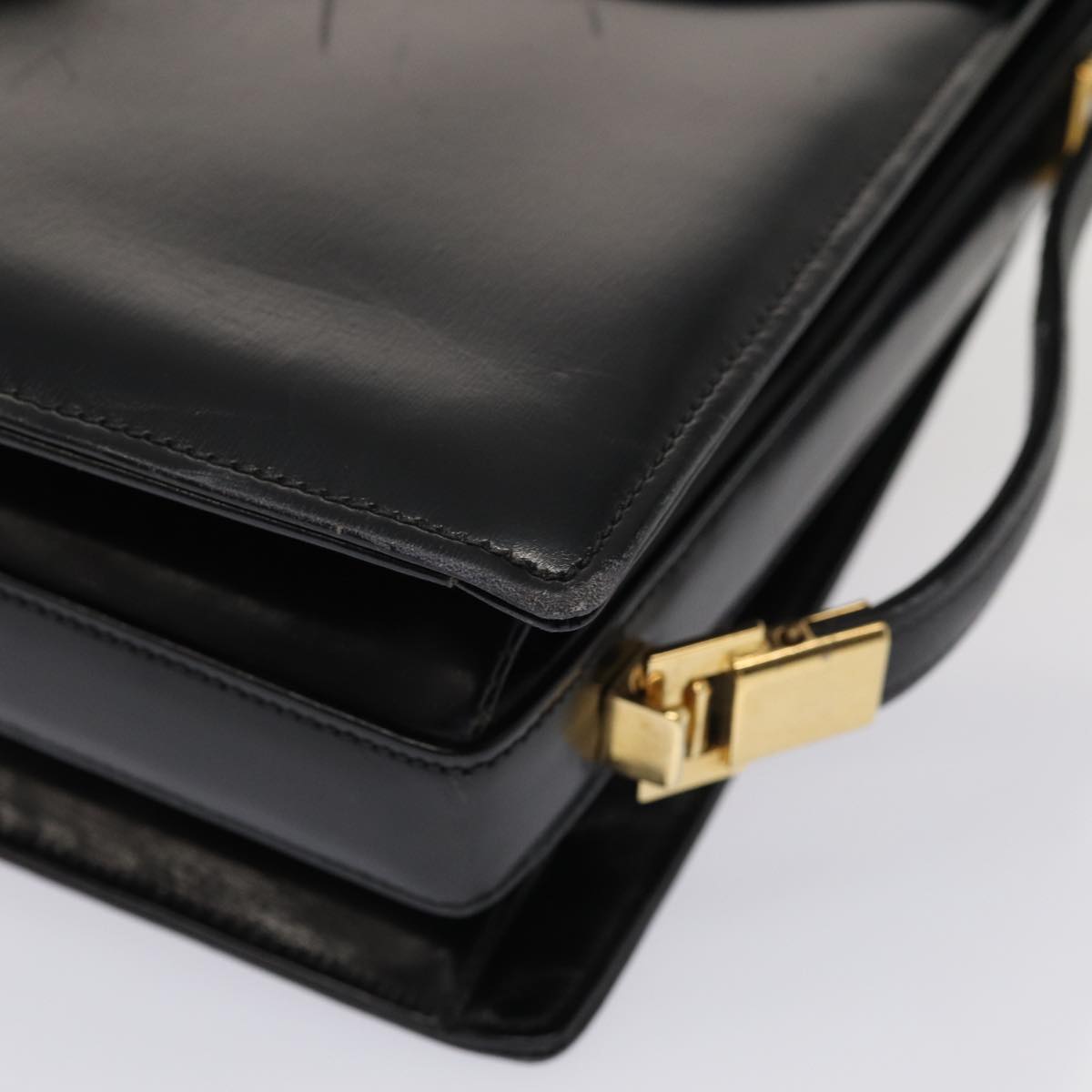 GUCCI Hand Bag Leather Black 79763