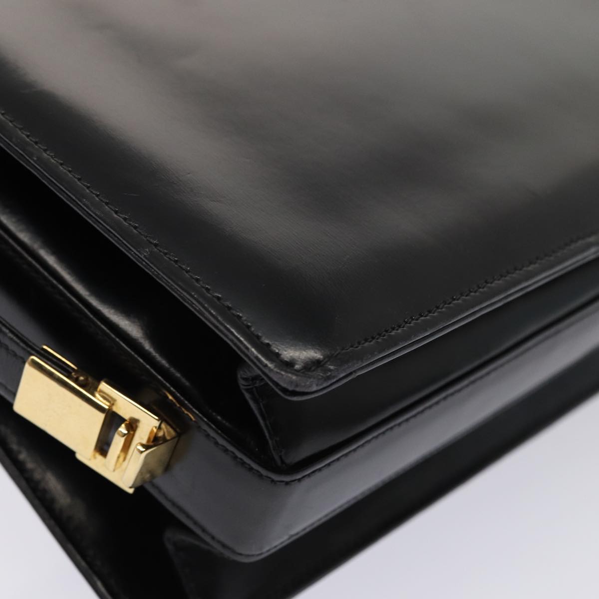 GUCCI Hand Bag Leather Black 79763