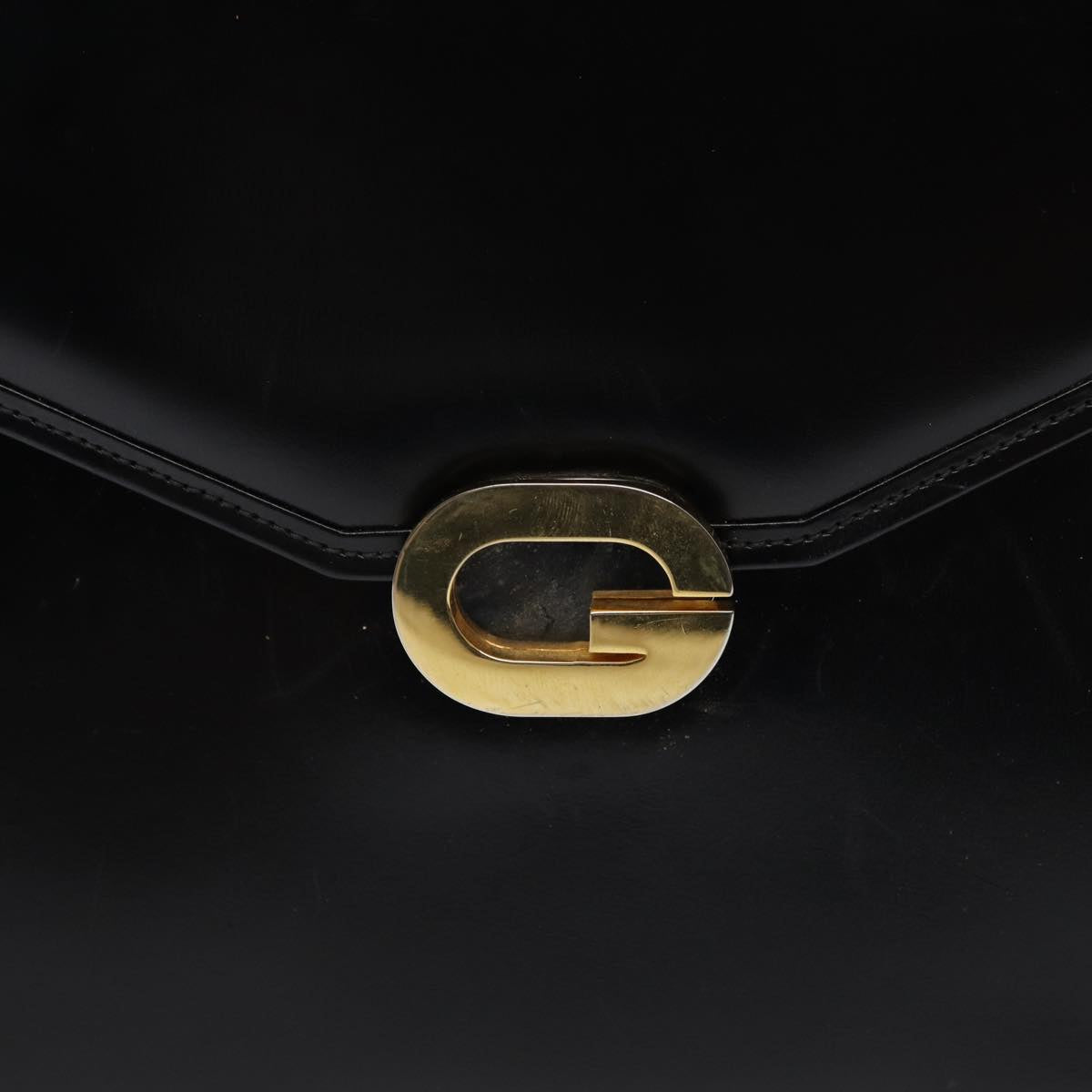 GUCCI Hand Bag Leather Black 79763
