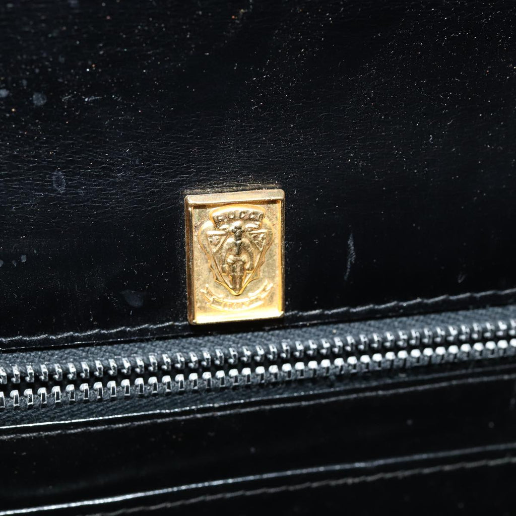 GUCCI Hand Bag Leather Black 79763