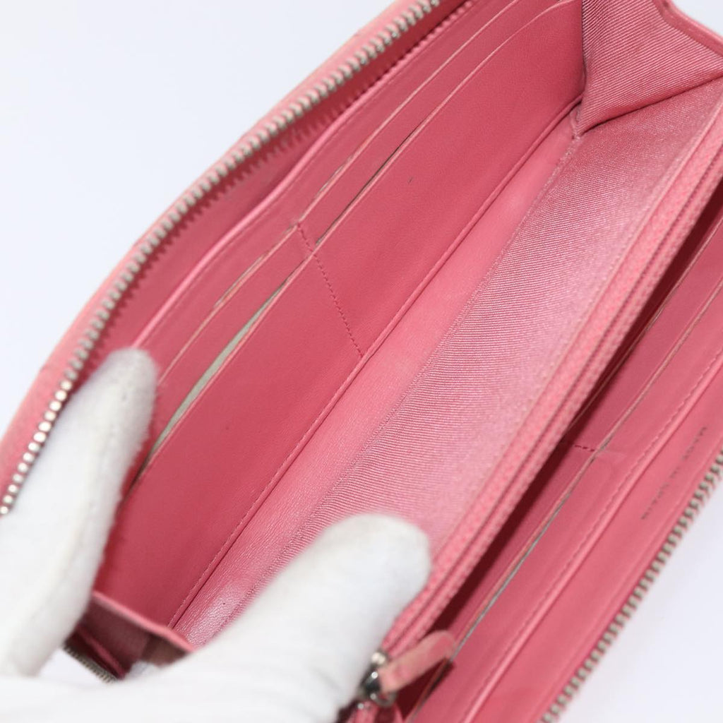 CHANEL Matelasse Long Wallet Lamb Skin Pink CC 79765