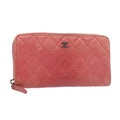 CHANEL Matelasse Long Wallet Lamb Skin Pink CC 79765