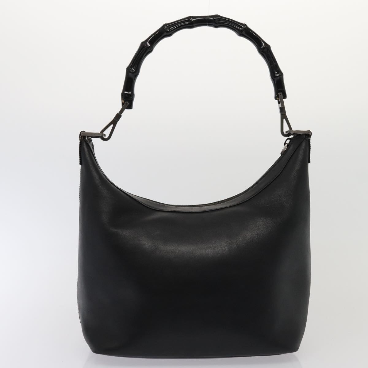 GUCCI Bamboo GG Canvas Shoulder Bag Leather Canvas 2Set Black 79793