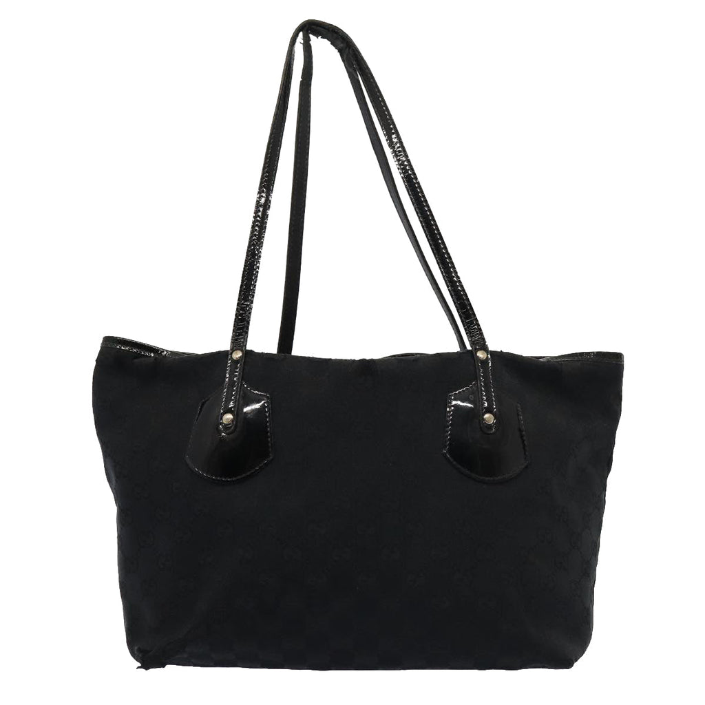 GUCCI Bamboo GG Canvas Shoulder Bag Leather Canvas 2Set Black 79793
