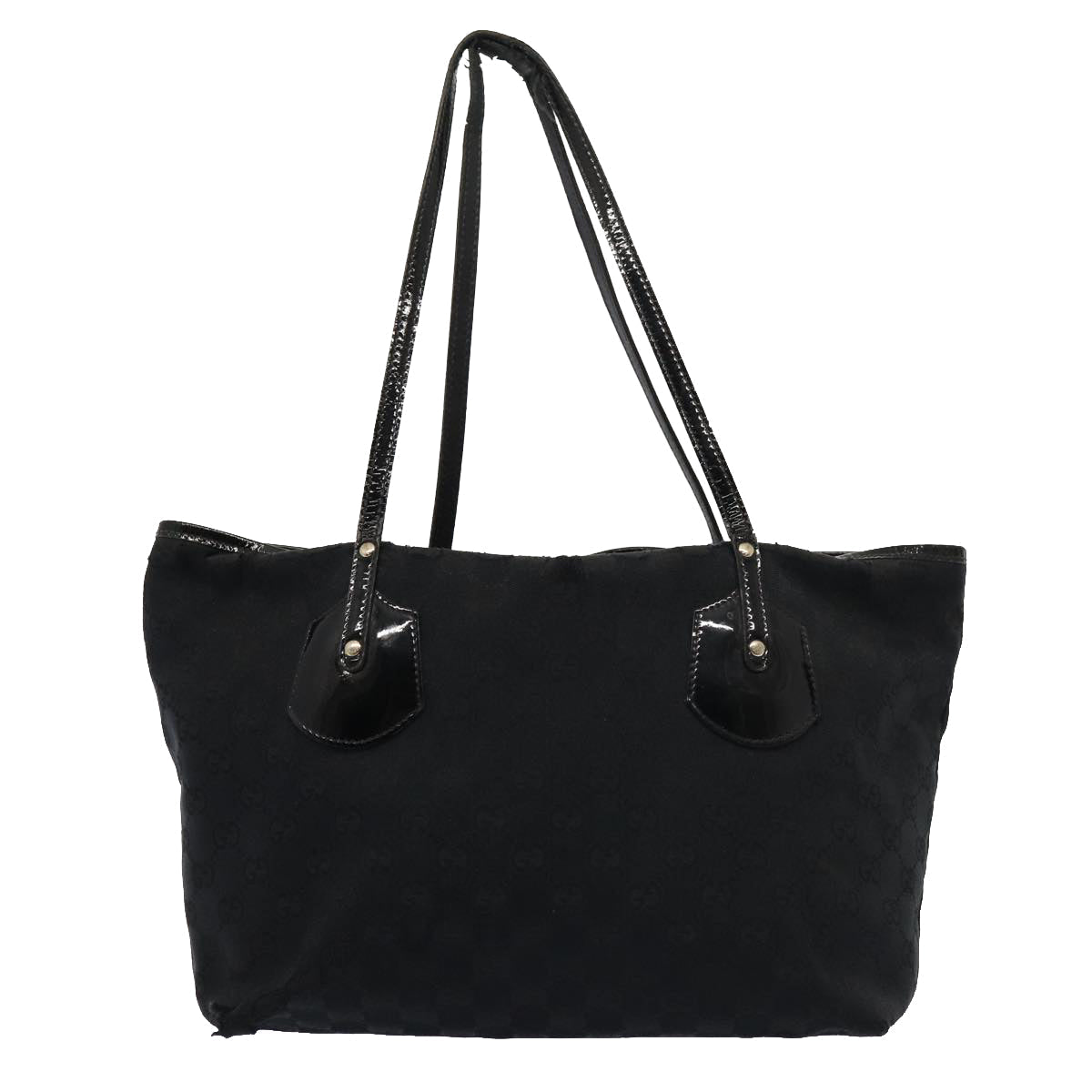 GUCCI Bamboo GG Canvas Shoulder Bag Leather Canvas 2Set Black 79793