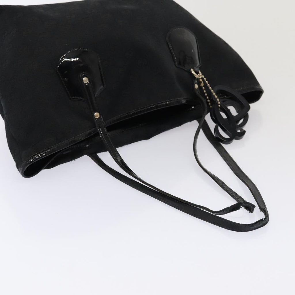 GUCCI Bamboo GG Canvas Shoulder Bag Leather Canvas 2Set Black 79793