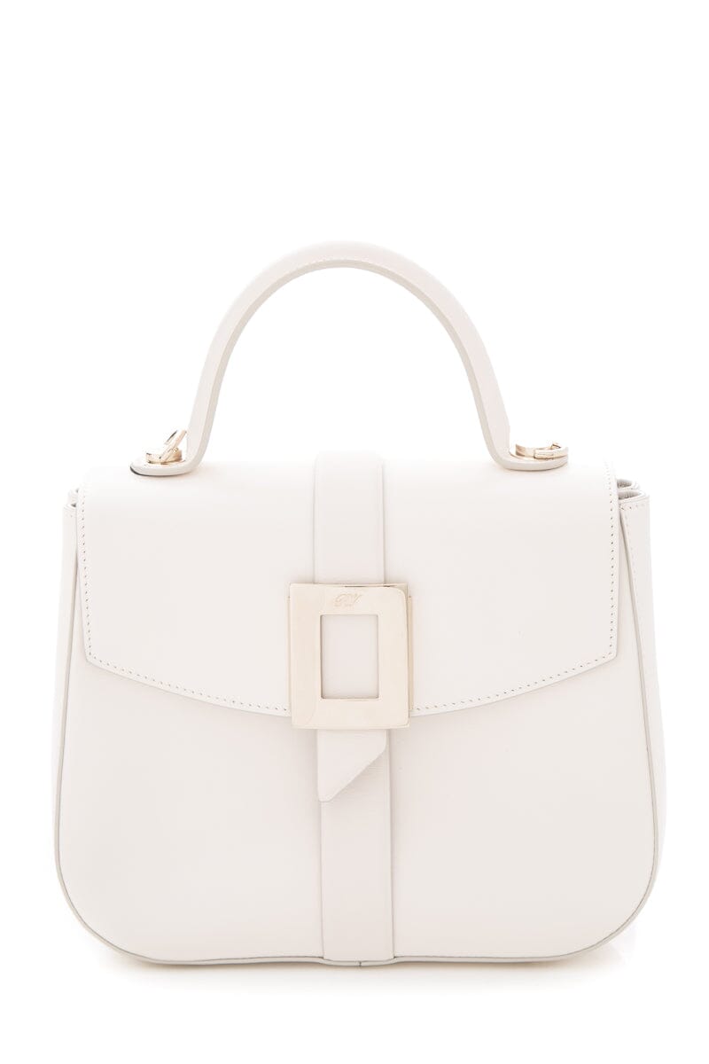Roger Vivier White Leather Top Handle Handbag