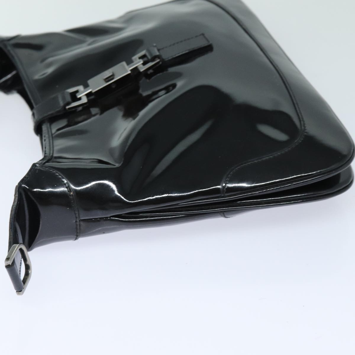 GUCCI Jackie Shoulder Bag Enamel Black 001 4272 79821