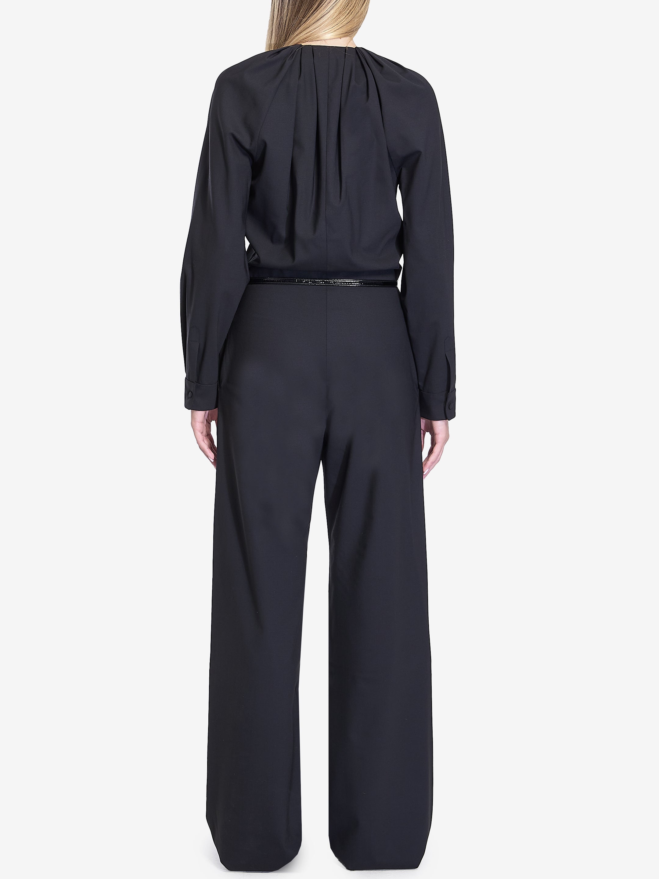 GUCCI Stretch Wool Jumpsuit with Detachable Belt