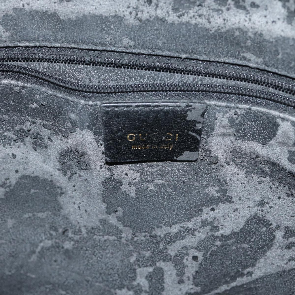 GUCCI Bamboo Hand Bag Leather 2way Black 79903