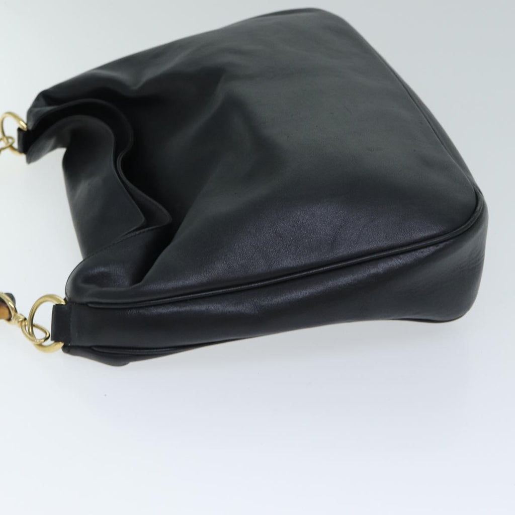 GUCCI Bamboo Hand Bag Leather 2way Black 79903