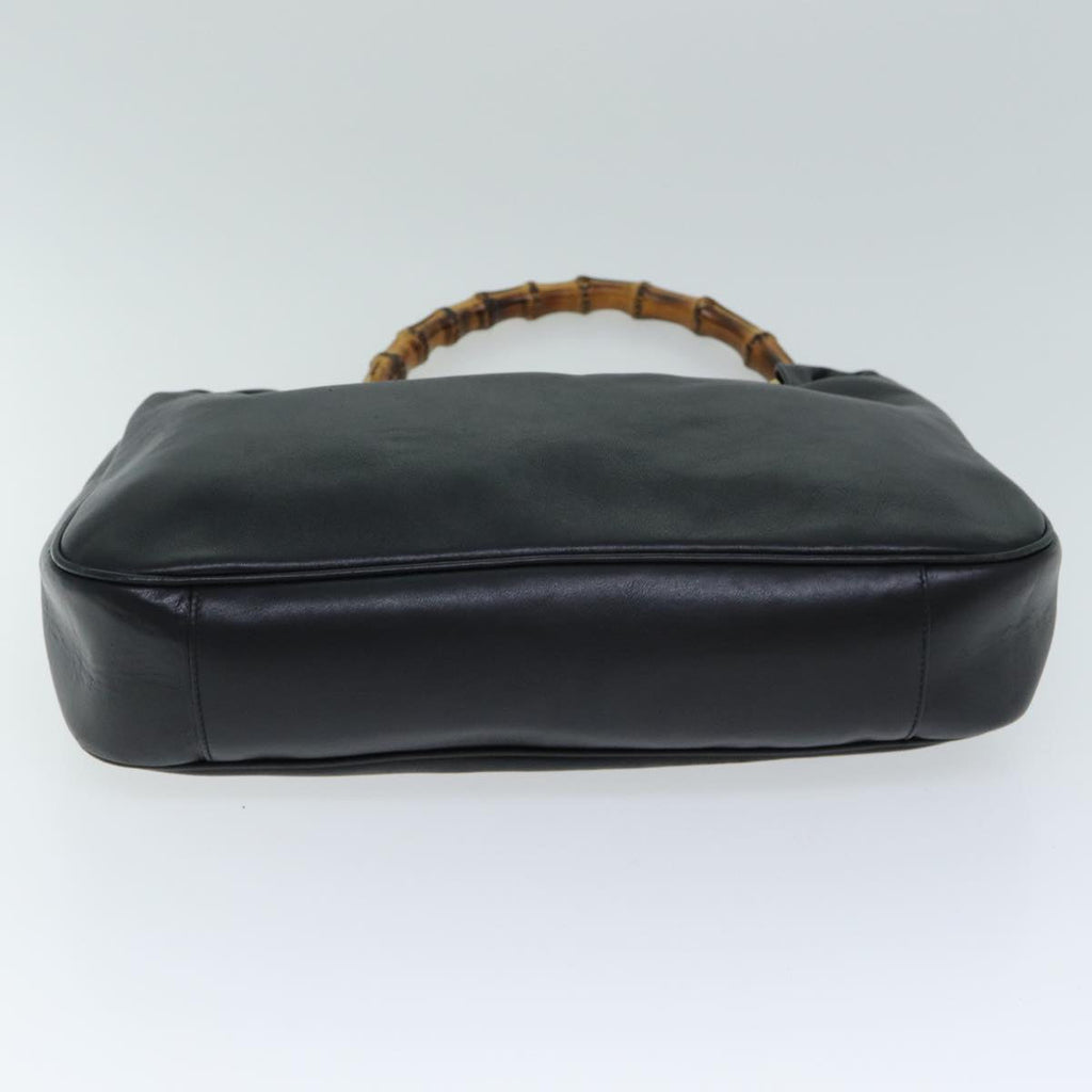 GUCCI Bamboo Hand Bag Leather 2way Black 79903