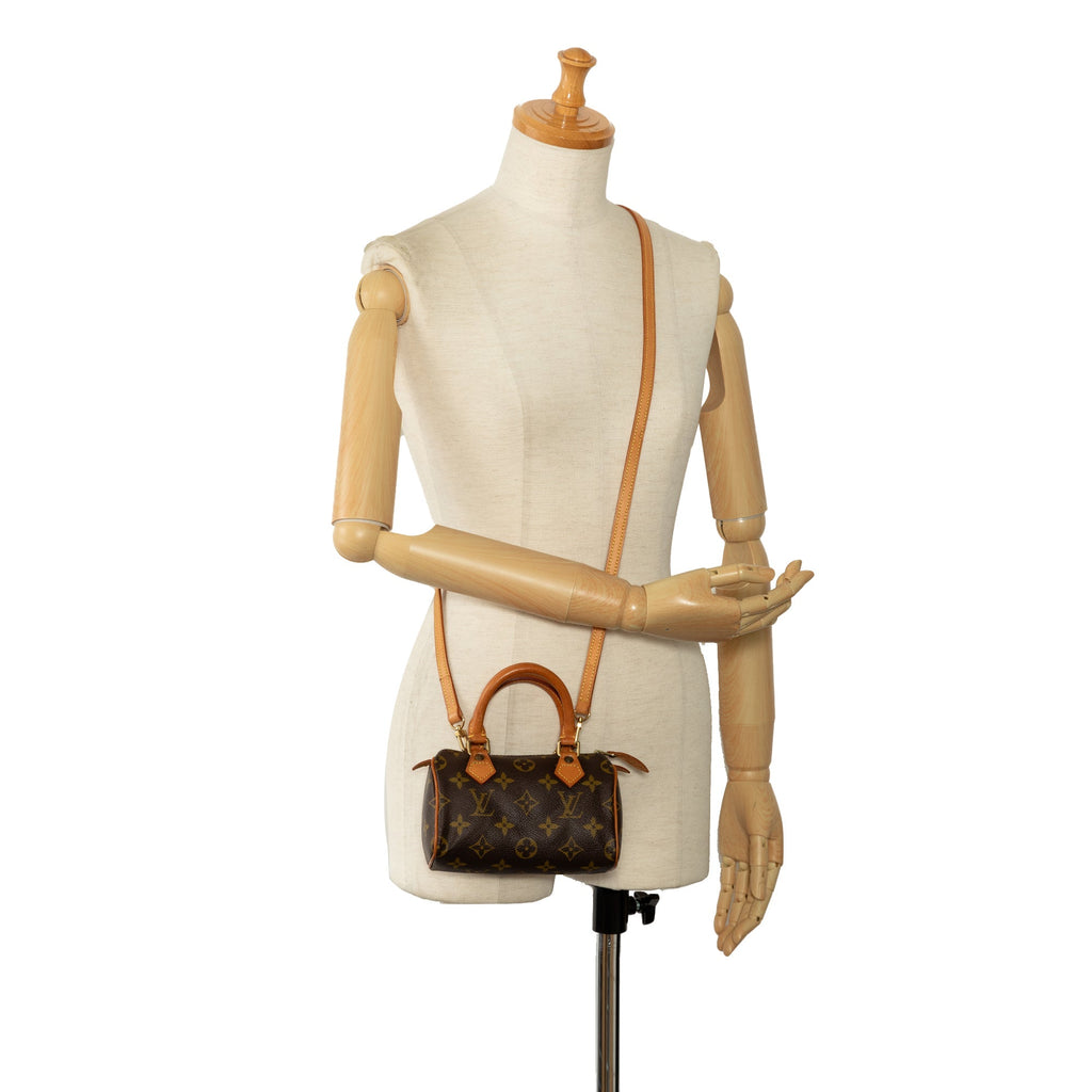 Brown Louis Vuitton Monogram Nano Speedy Bandouliere Satchel