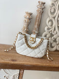 CHLSmall Hobo Bag Gold Hardware White For Women, Women’s Handbags, Shoulder Bags 7.5in/19cm