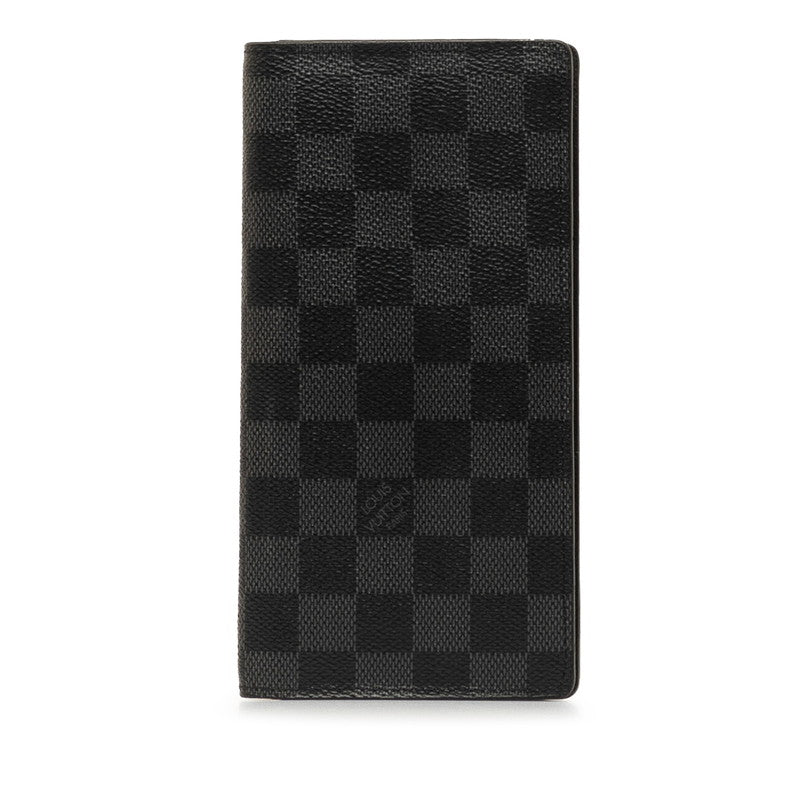 Louis Vuitton Damier Graphite Portefolio Brother Long Wallet N62665 Black PVC Leather Men LOUIS VUITTON