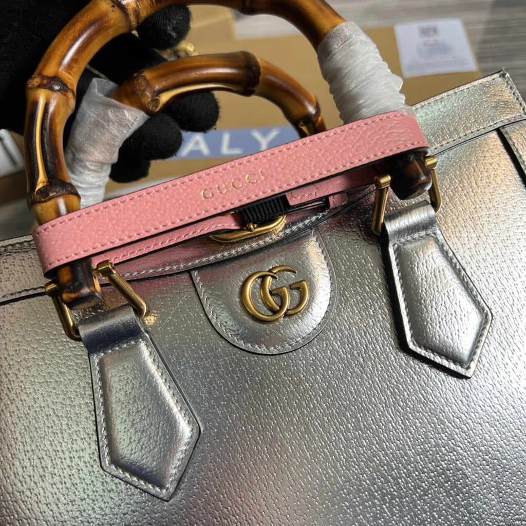 gg Diana Small Tote Bag Silver For Women, Women’s Bags 11in/27cm gg