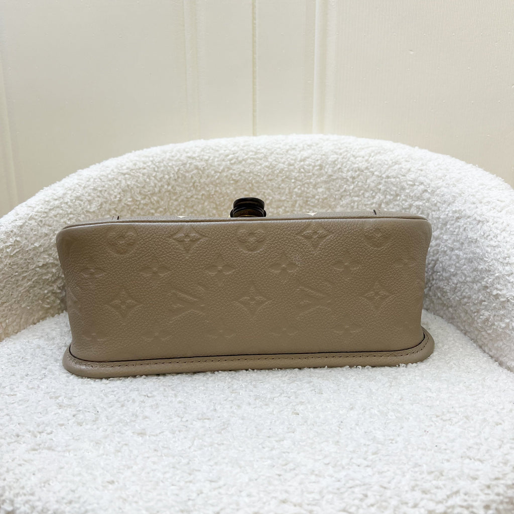 LV Diane PM in Tourterelle (Grey) / Creme Giant Monogram Empreinte Leather and GHW