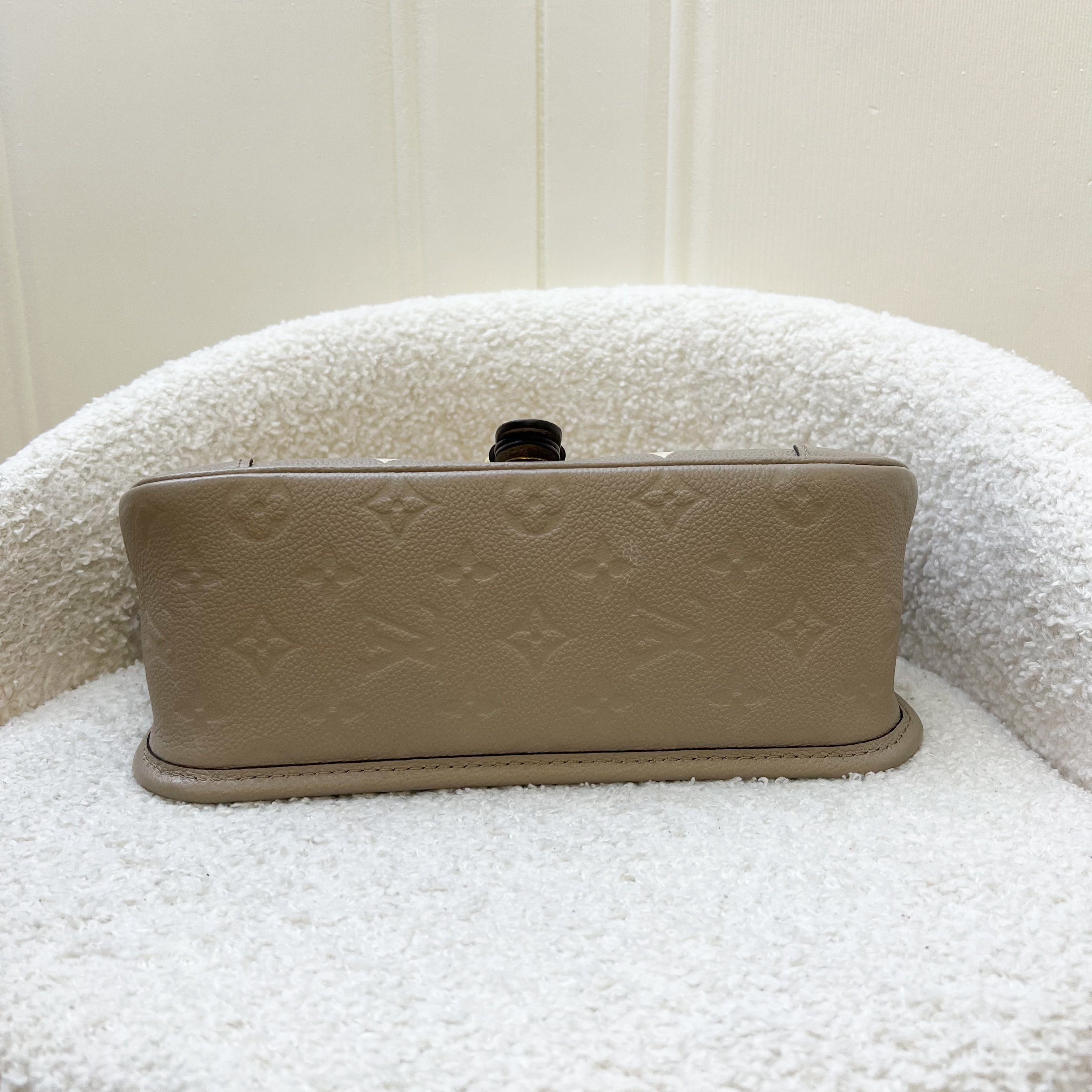 LV Diane PM in Tourterelle (Grey) / Creme Giant Monogram Empreinte Leather and GHW