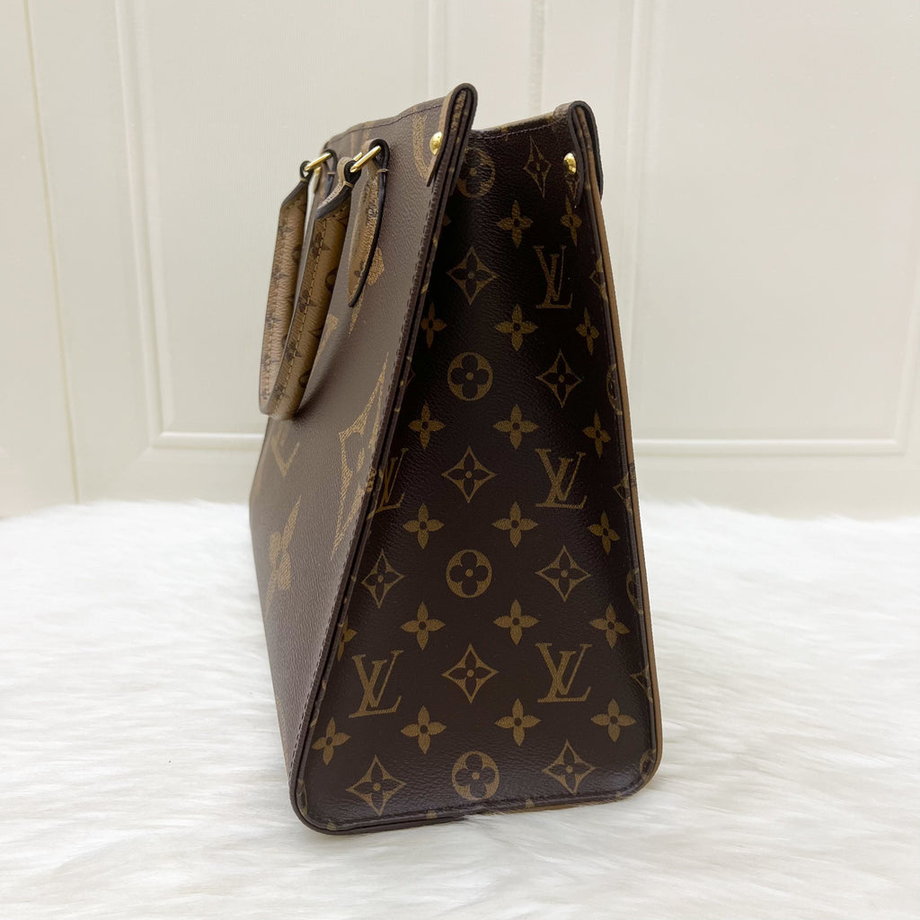 LV Onthego MM in Reverse Giant Monogram Canvas and GHW