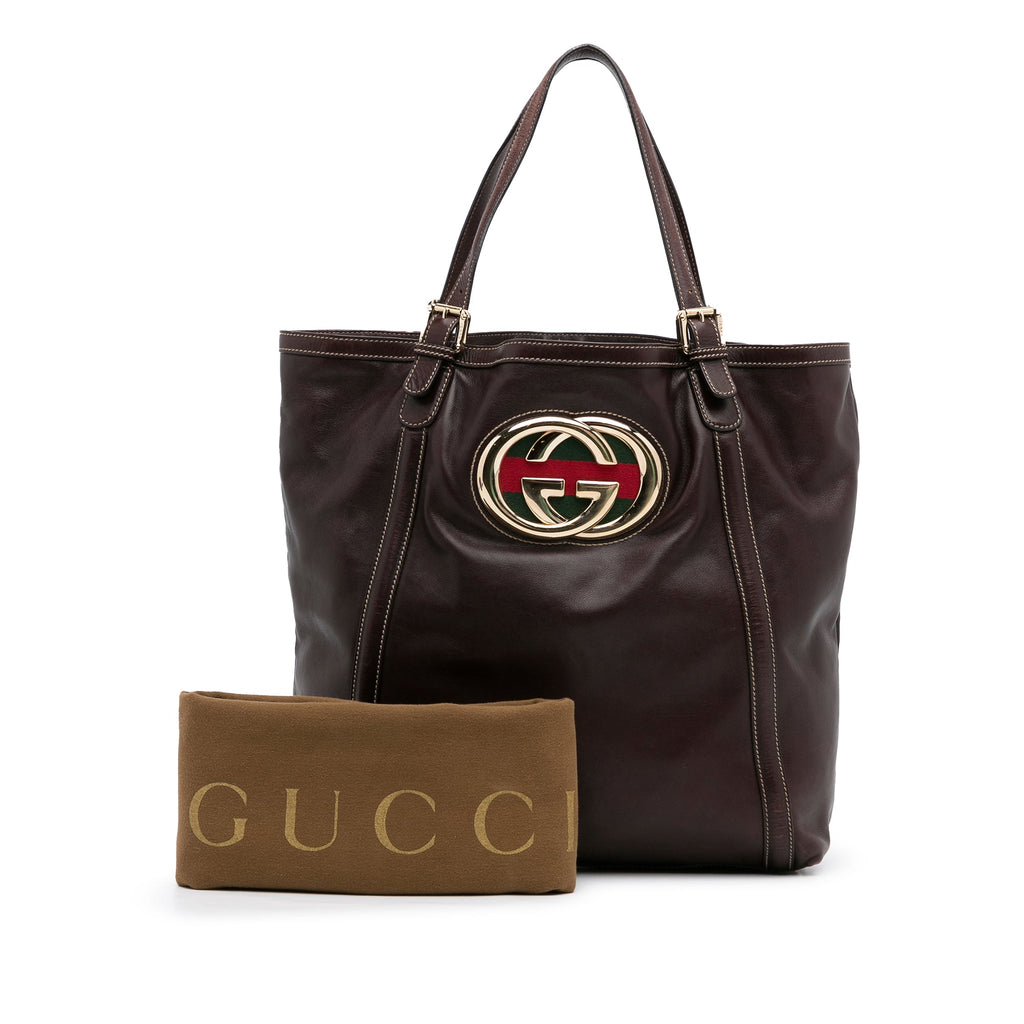Brown Gucci Dialux Britt Tote