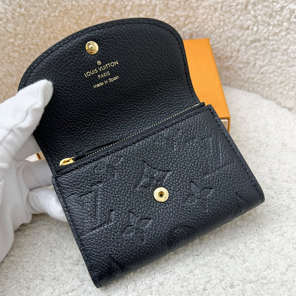 LV Rosalie Compact Wallet / Card Holder in Black Empreinte Leather and GHW