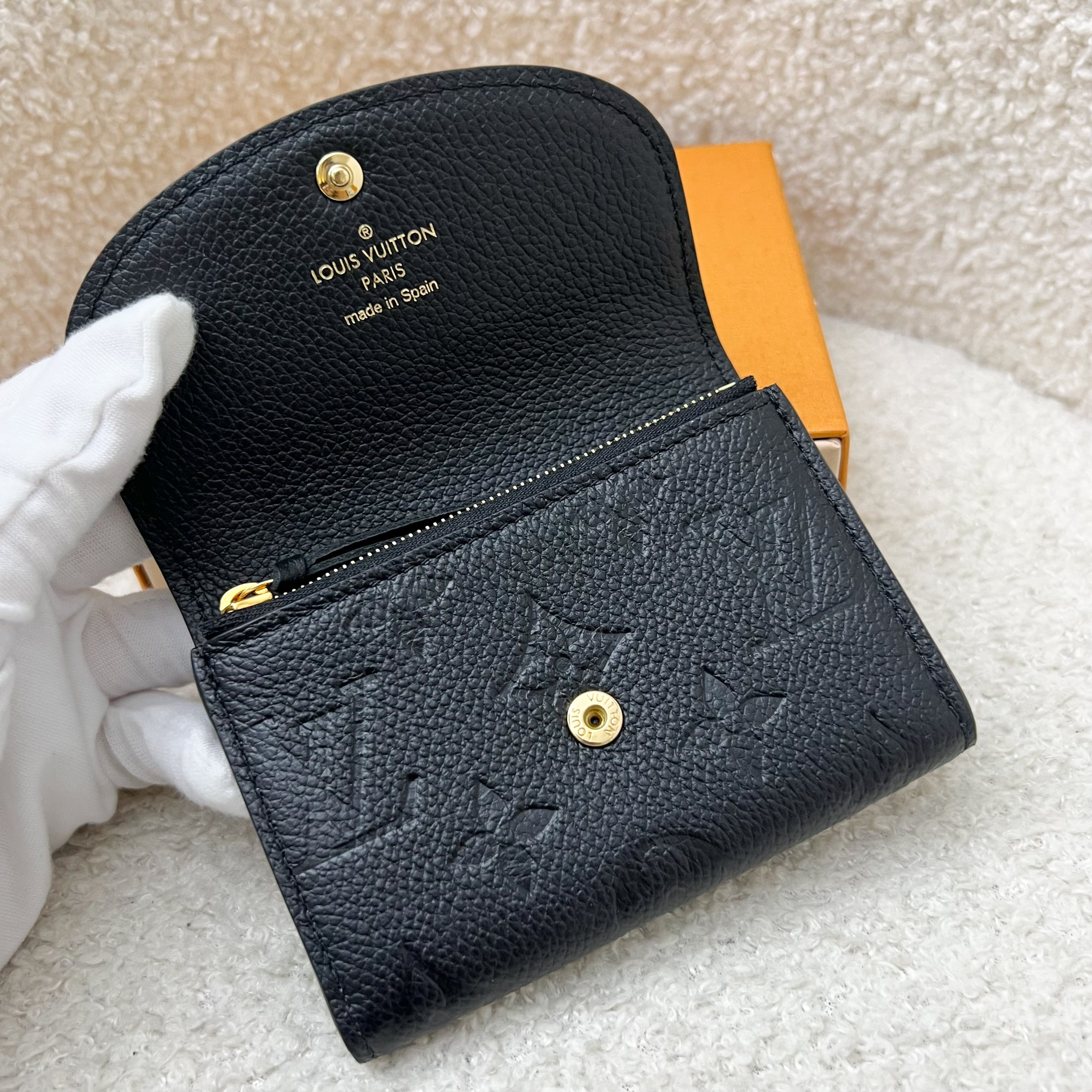 LV Rosalie Compact Wallet / Card Holder in Black Empreinte Leather and GHW