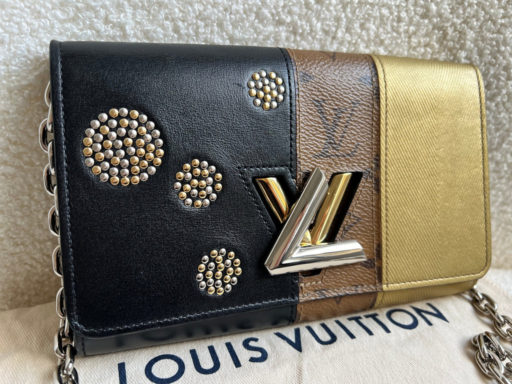 Louis Vuitton Reverse Monogram Studded Twist Chain Wallet