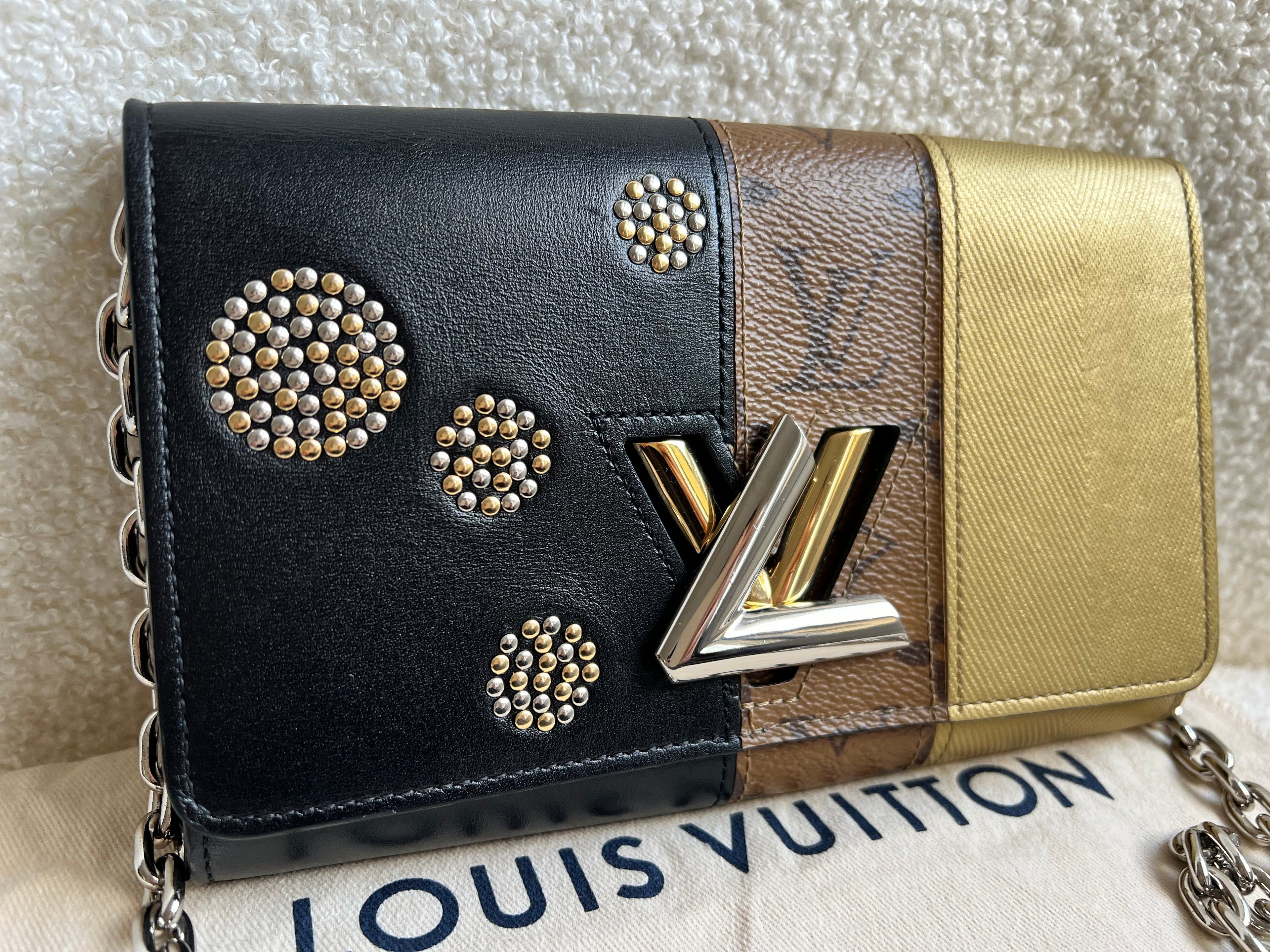 Louis Vuitton Reverse Monogram Studded Twist Chain Wallet