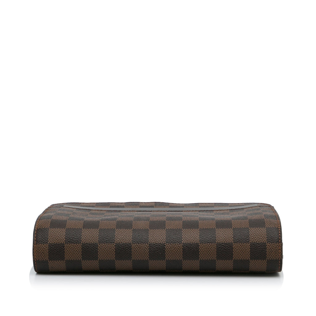 Brown Louis Vuitton Damier Ebene Saint Louis Pochette Clutch Bag