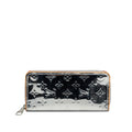 Silver Louis Vuitton Monogram Mirror Vertical Zippy Long Wallets