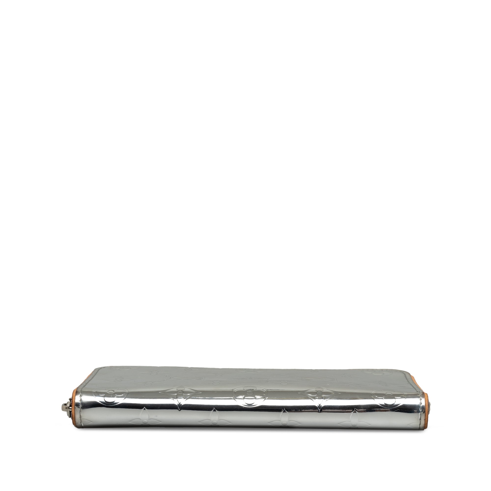 Silver Louis Vuitton Monogram Mirror Vertical Zippy Long Wallets
