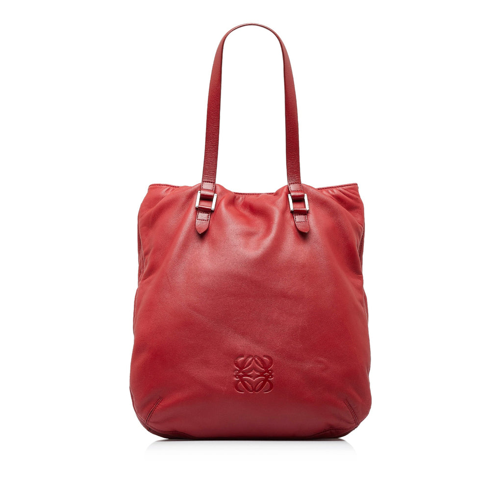 Red Loewe Anagram Tote Bag