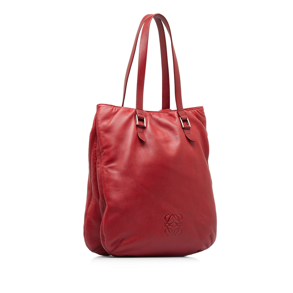 Red Loewe Anagram Tote Bag