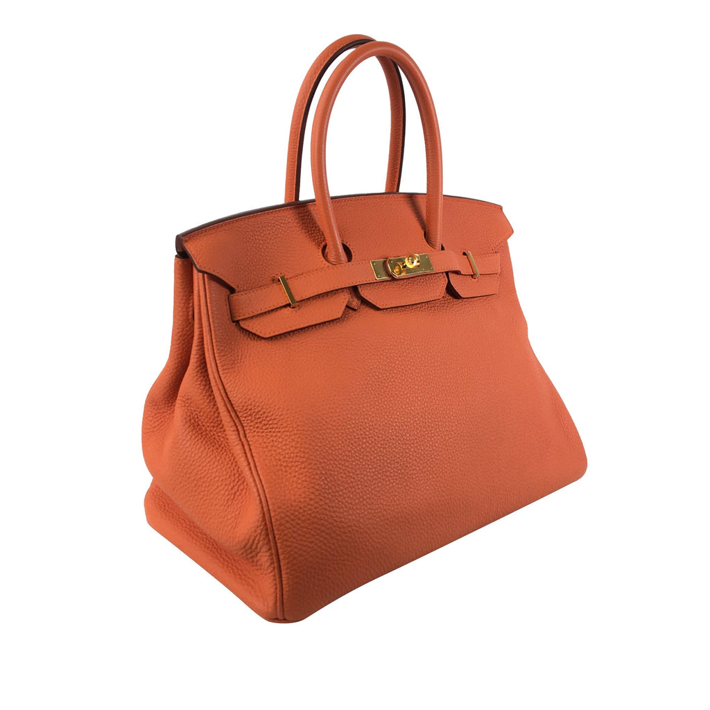 HermÃƒÆ’Ã‚Â¨s Birkin 35 Orange Retourne Togo Palladium